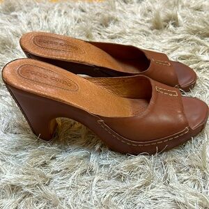 Corso Como Gwen gorgeous brown leather sandals with contrast stitching size 8